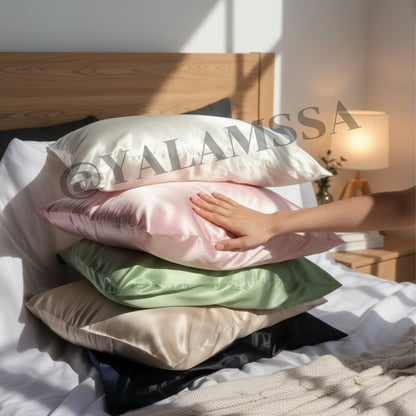 Pack 4 Taies D'oreillers 100% Satin De Soie